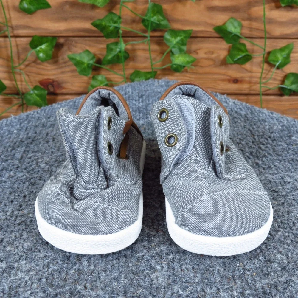 TOMS Paseo Mid‎ Toddler Boys Sneaker Size T3 Casual Walking Shoe Grey Chambray
